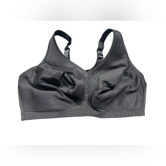 GLAMORISE black full figure 56C wirefree MagicLift front close posture bra NWOT - Picture 7 of 9